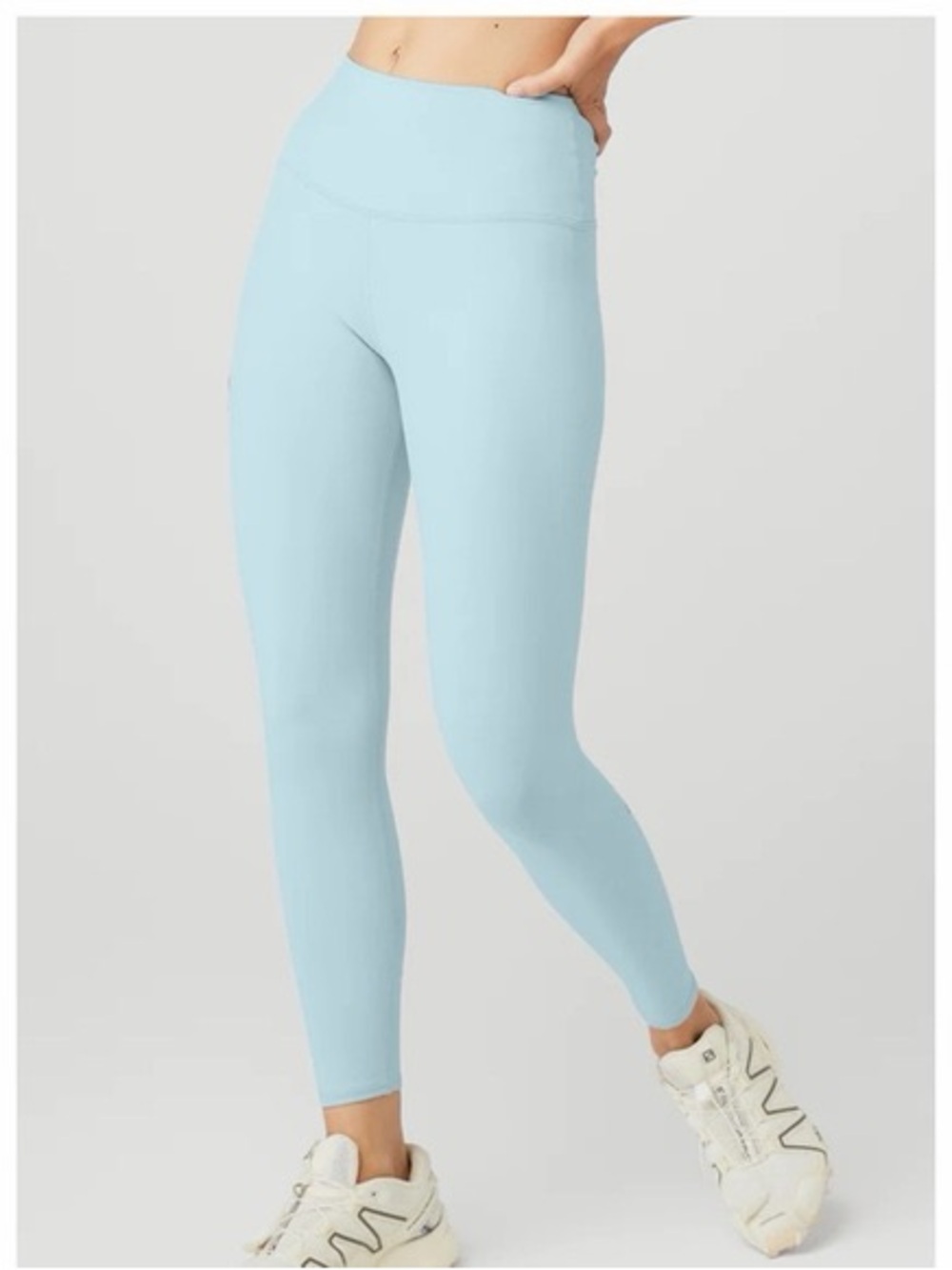 ALO Yoga Airlift Leggings 7/8 Women Sz S high-Waist Chalk Blue